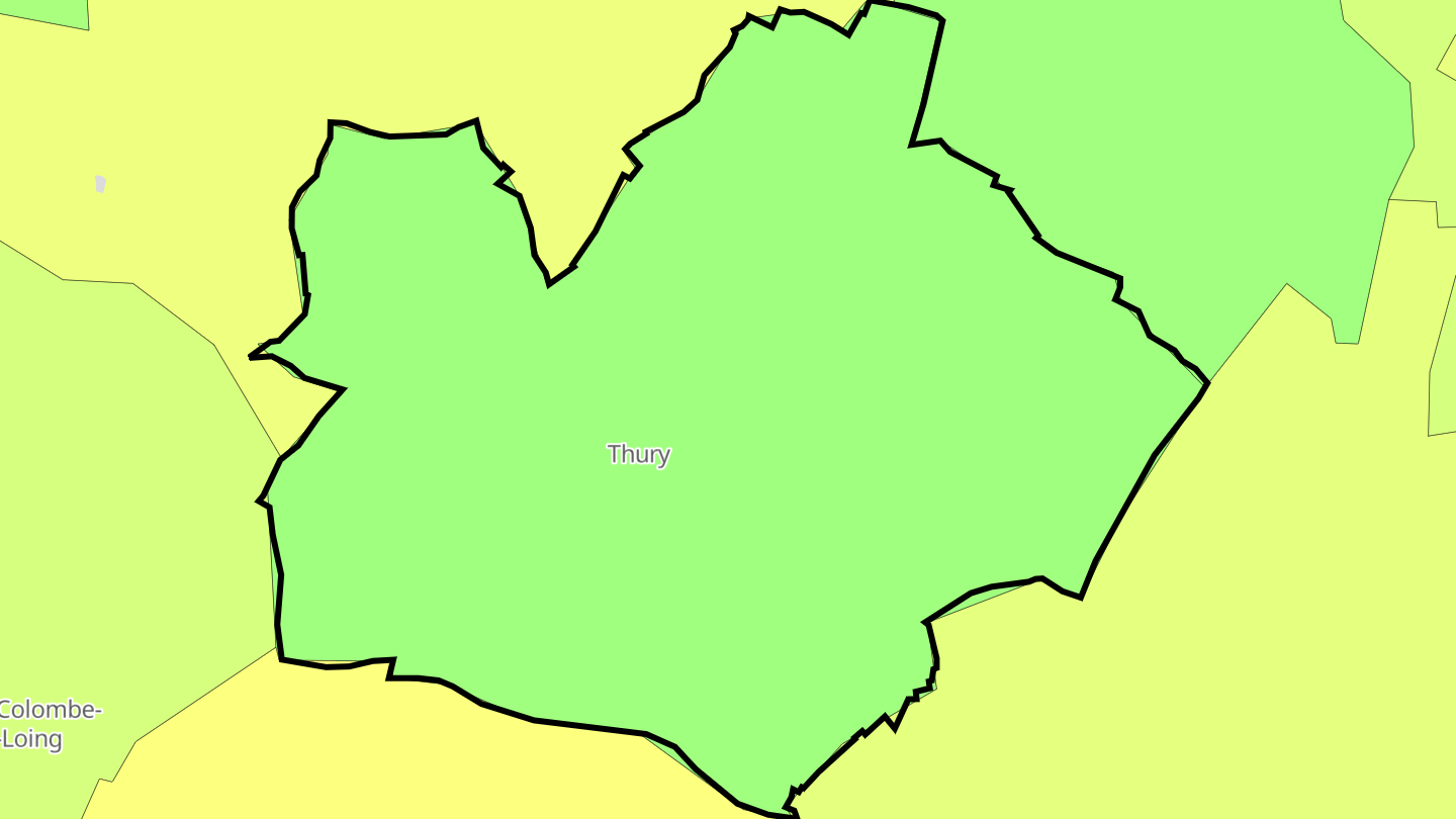 Carte des prix de l'immobilier Thury