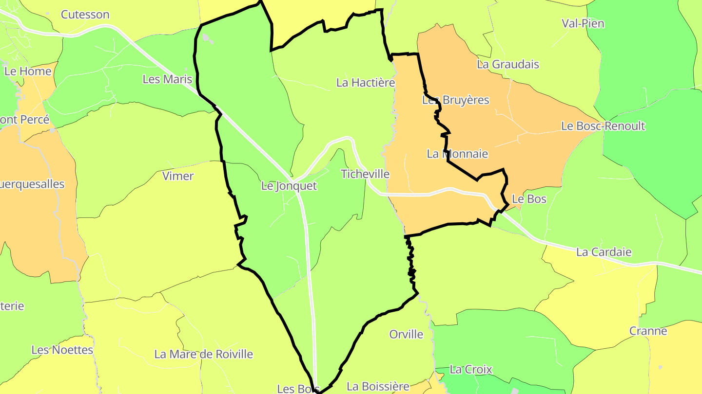 Carte des prix de l'immobilier Ticheville
