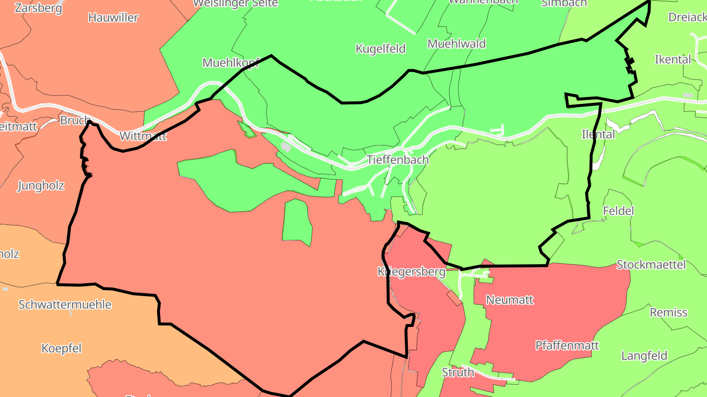 Carte des prix de l'immobilier Tieffenbach
