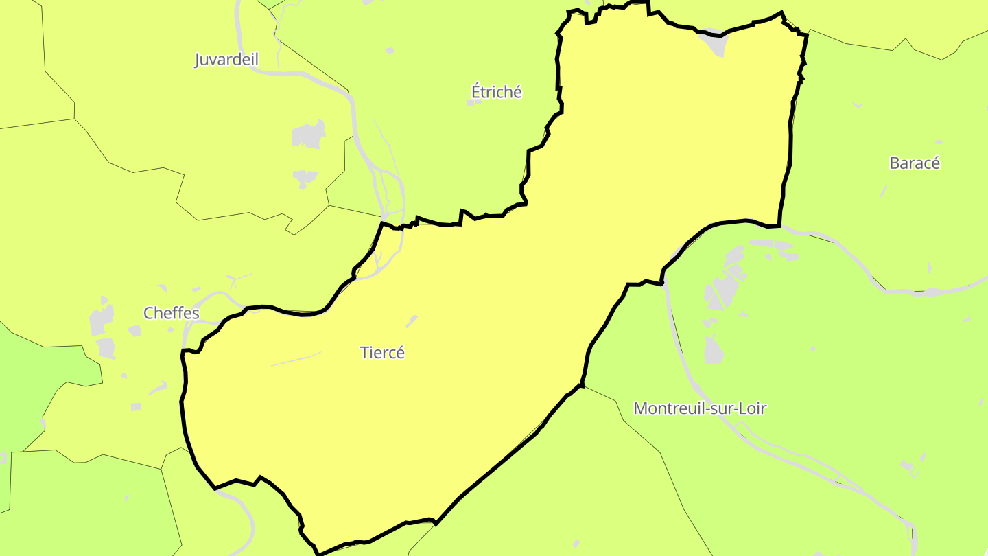 Carte des prix de l'immobilier Tiercé