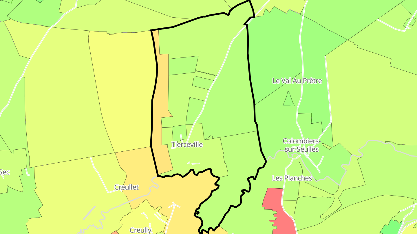 Carte des prix de l'immobilier Tierceville