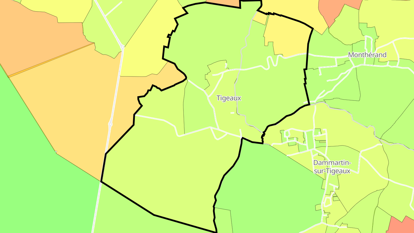 Carte des prix de l'immobilier Tigeaux