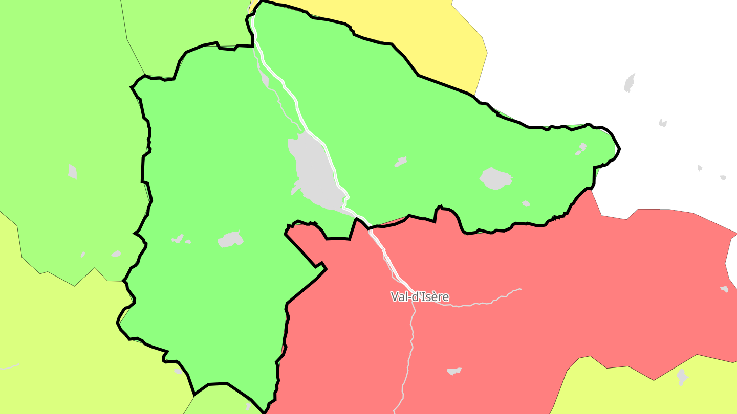 Carte des prix de l'immobilier Tignes