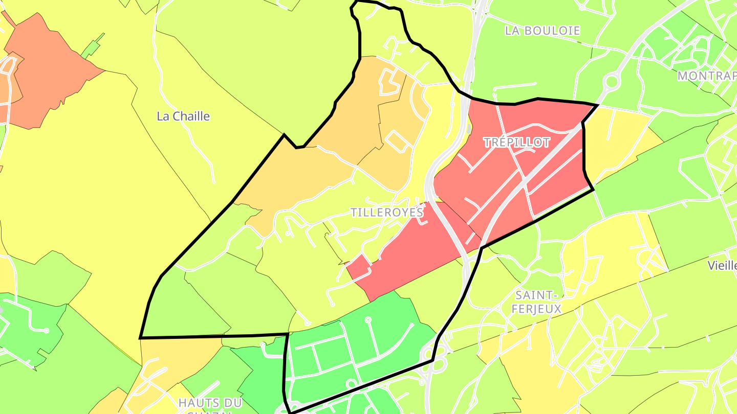 Carte des prix de l'immobilier Tilleroyes