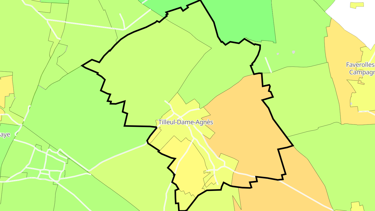 Carte des prix de l'immobilier Tilleul-Dame-Agnès