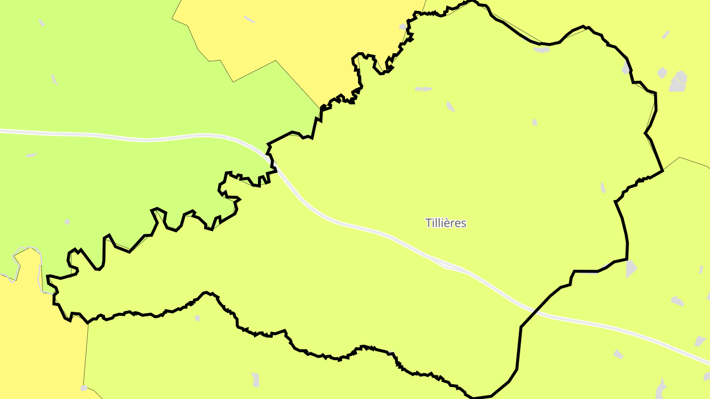 Carte des prix de l'immobilier Tillières