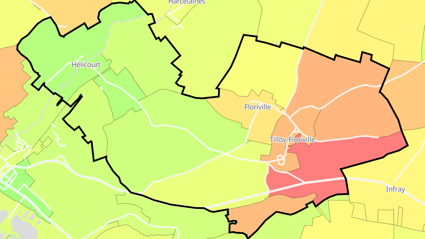 Carte des prix de l'immobilier Tilloy-Floriville
