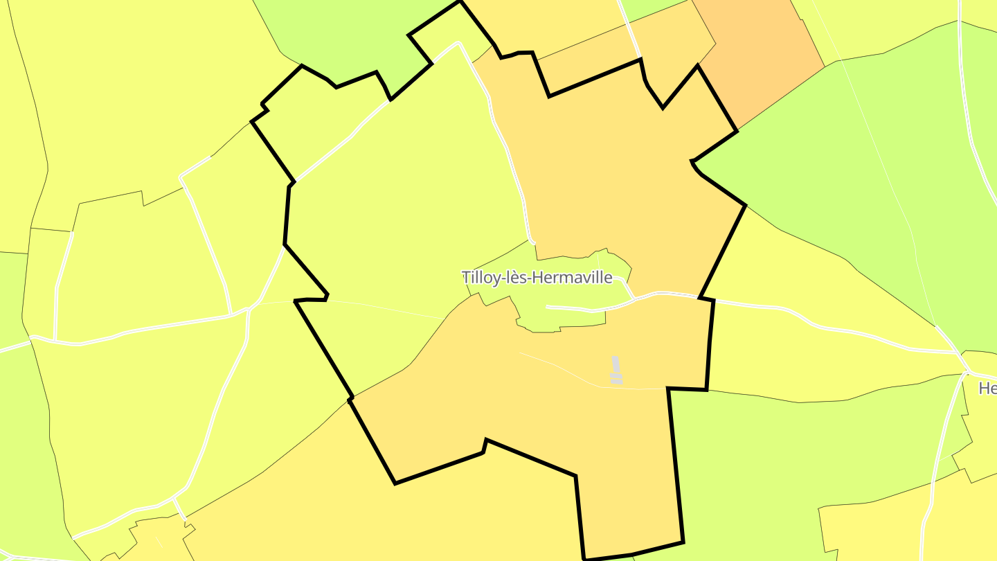 Carte des prix de l'immobilier Tilloy-lès-Hermaville