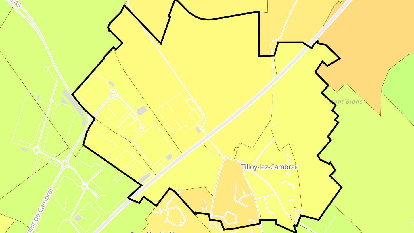 Carte des prix de l'immobilier Tilloy-lez-Cambrai