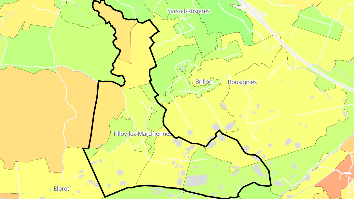 Carte des prix de l'immobilier Tilloy-lez-Marchiennes