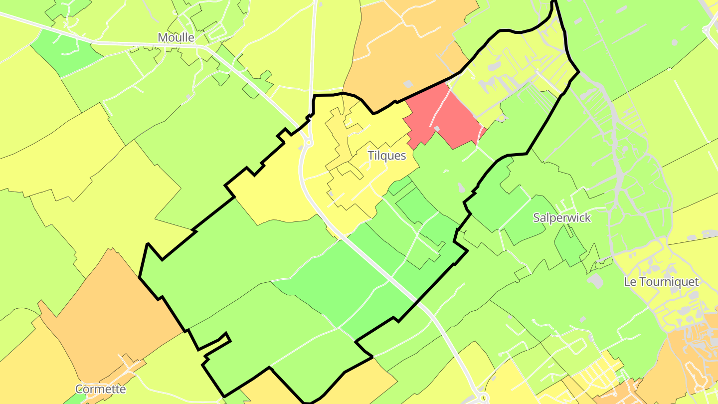 Carte des prix de l'immobilier Tilques