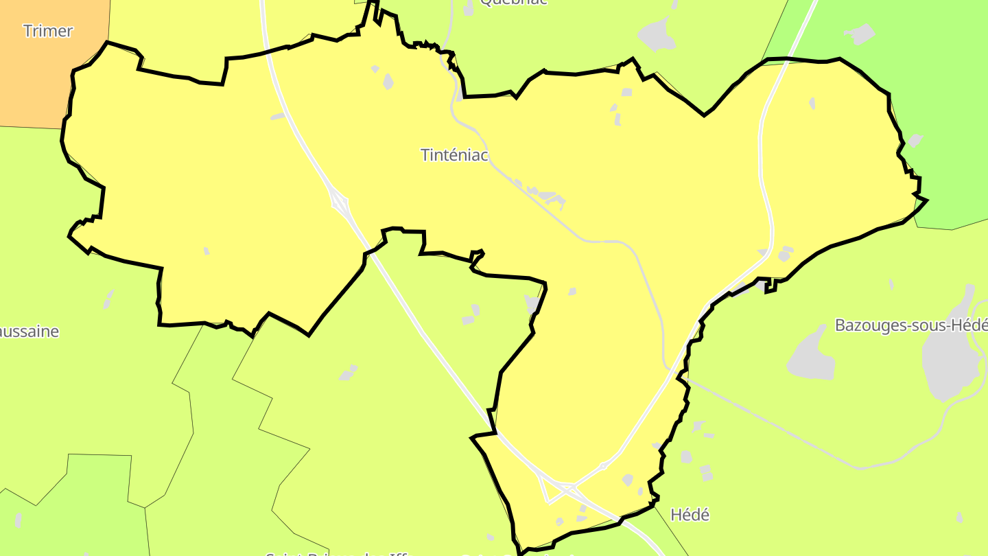 Carte des prix de l'immobilier Tinténiac