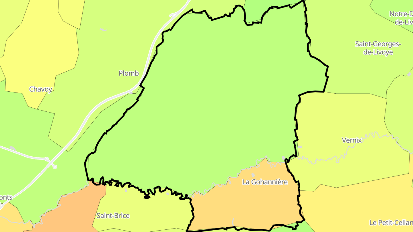 Carte des prix de l'immobilier Tirepied-sur-Sée