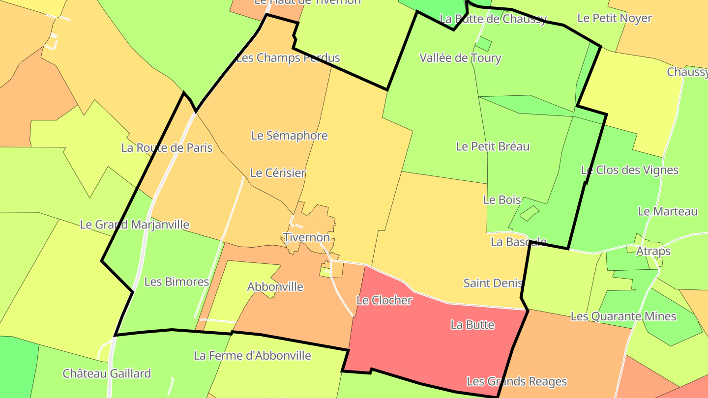 Carte des prix de l'immobilier Tivernon