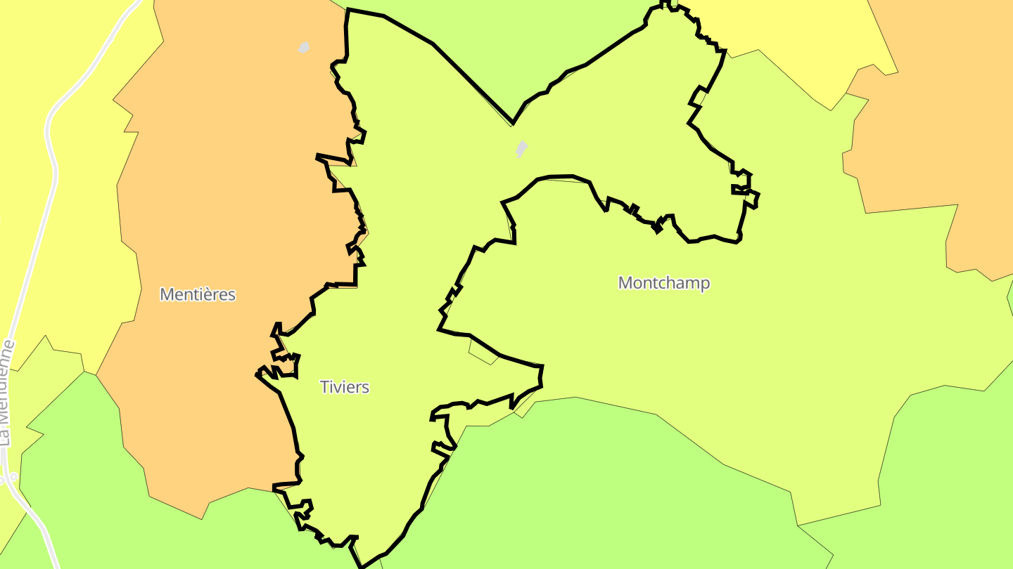 Carte des prix de l'immobilier Tiviers