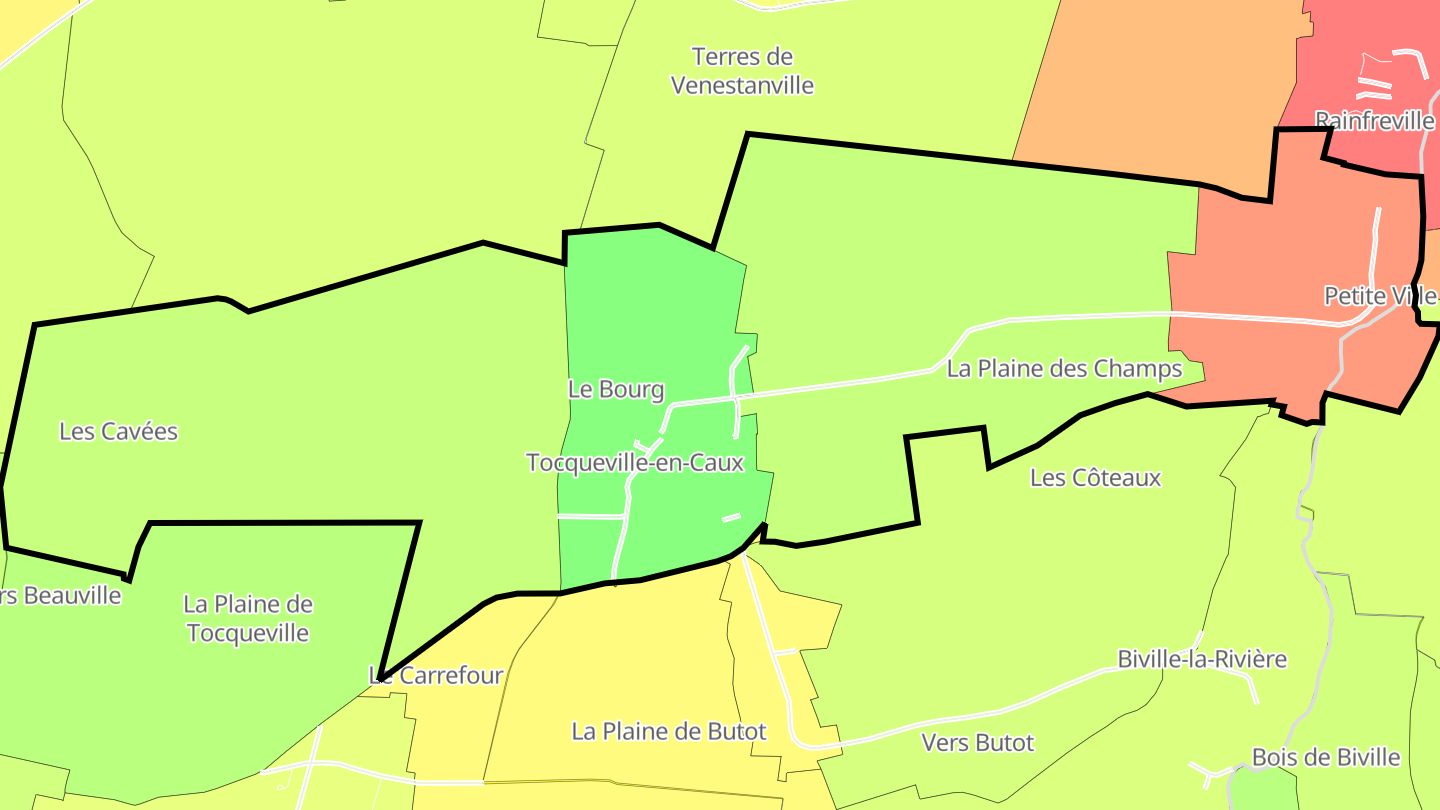 Carte des prix de l'immobilier Tocqueville-en-Caux