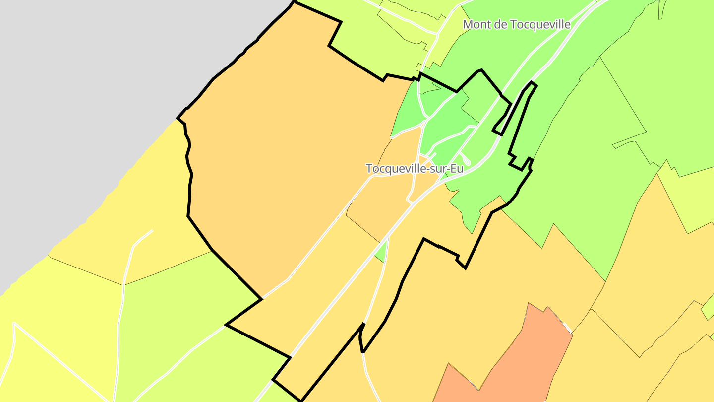 Carte des prix de l'immobilier Tocqueville-sur-Eu