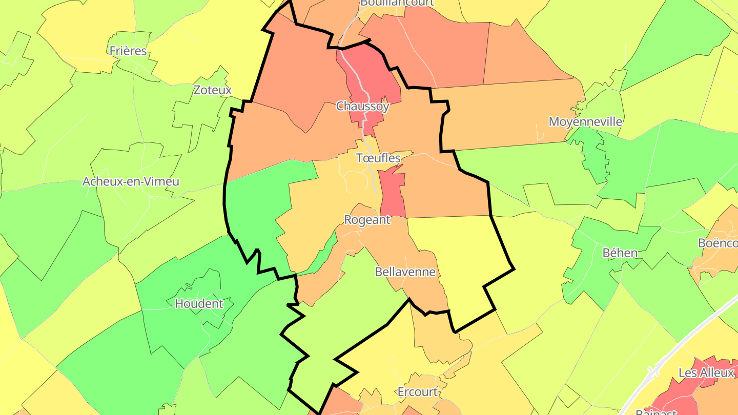 Carte des prix de l'immobilier Tœufles