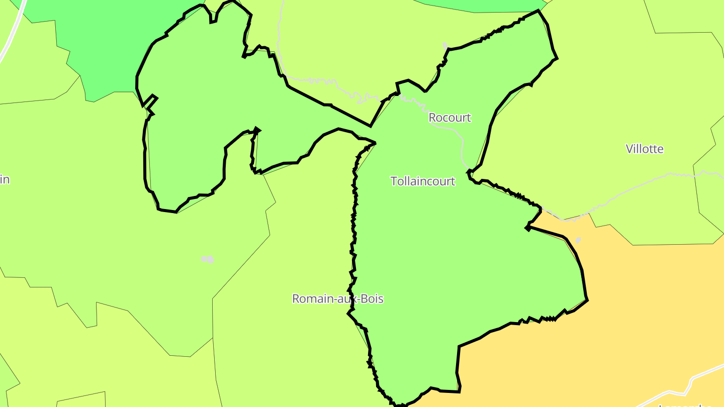 Carte des prix de l'immobilier Tollaincourt