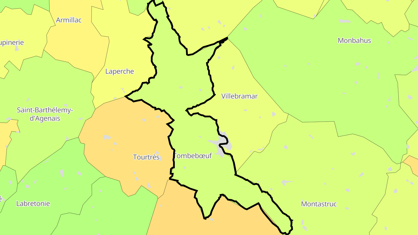 Carte des prix de l'immobilier Tombebœuf