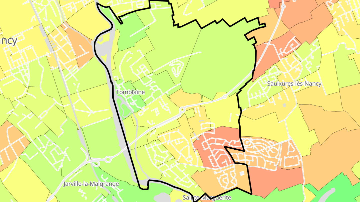 Carte des prix de l'immobilier Tomblaine