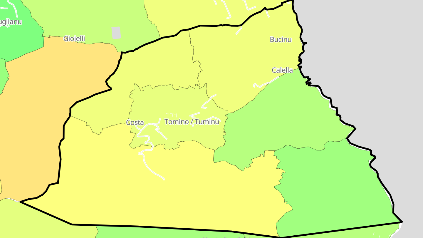 Carte des prix de l'immobilier Tomino