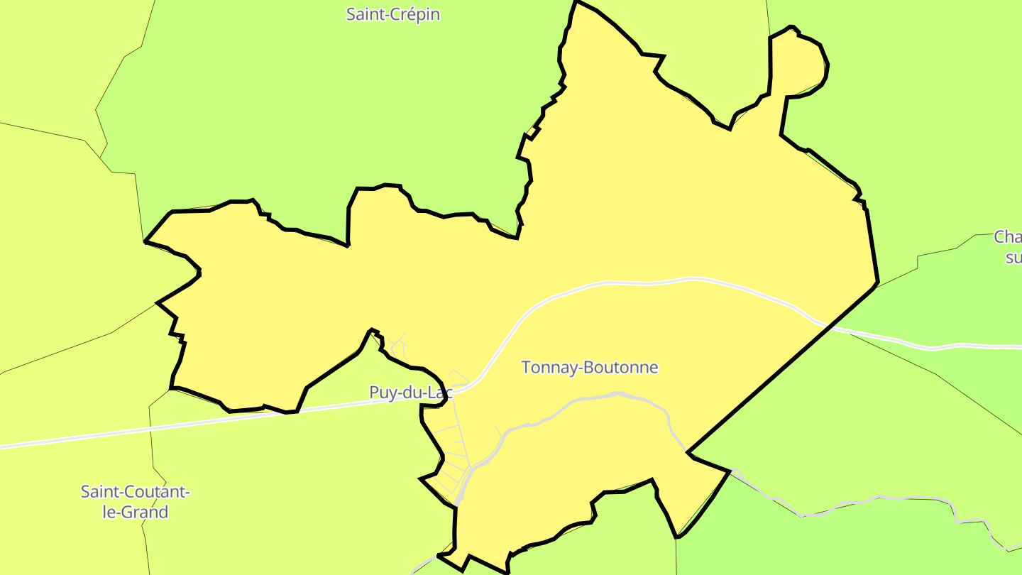 Carte des prix de l'immobilier Tonnay-Boutonne