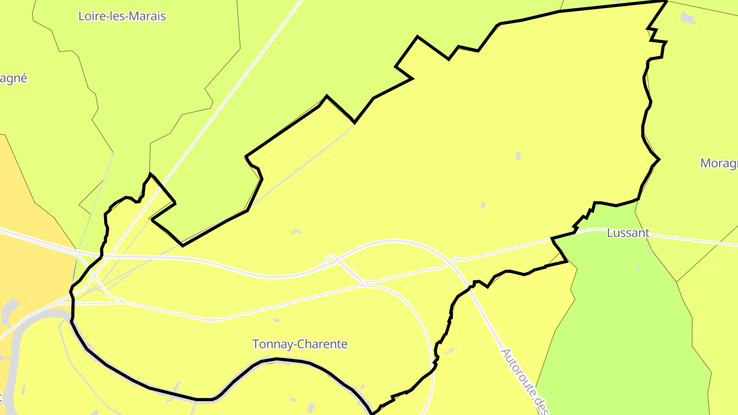 Carte des prix de l'immobilier Tonnay-Charente