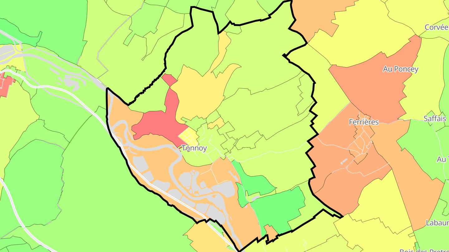 Carte des prix de l'immobilier Tonnoy