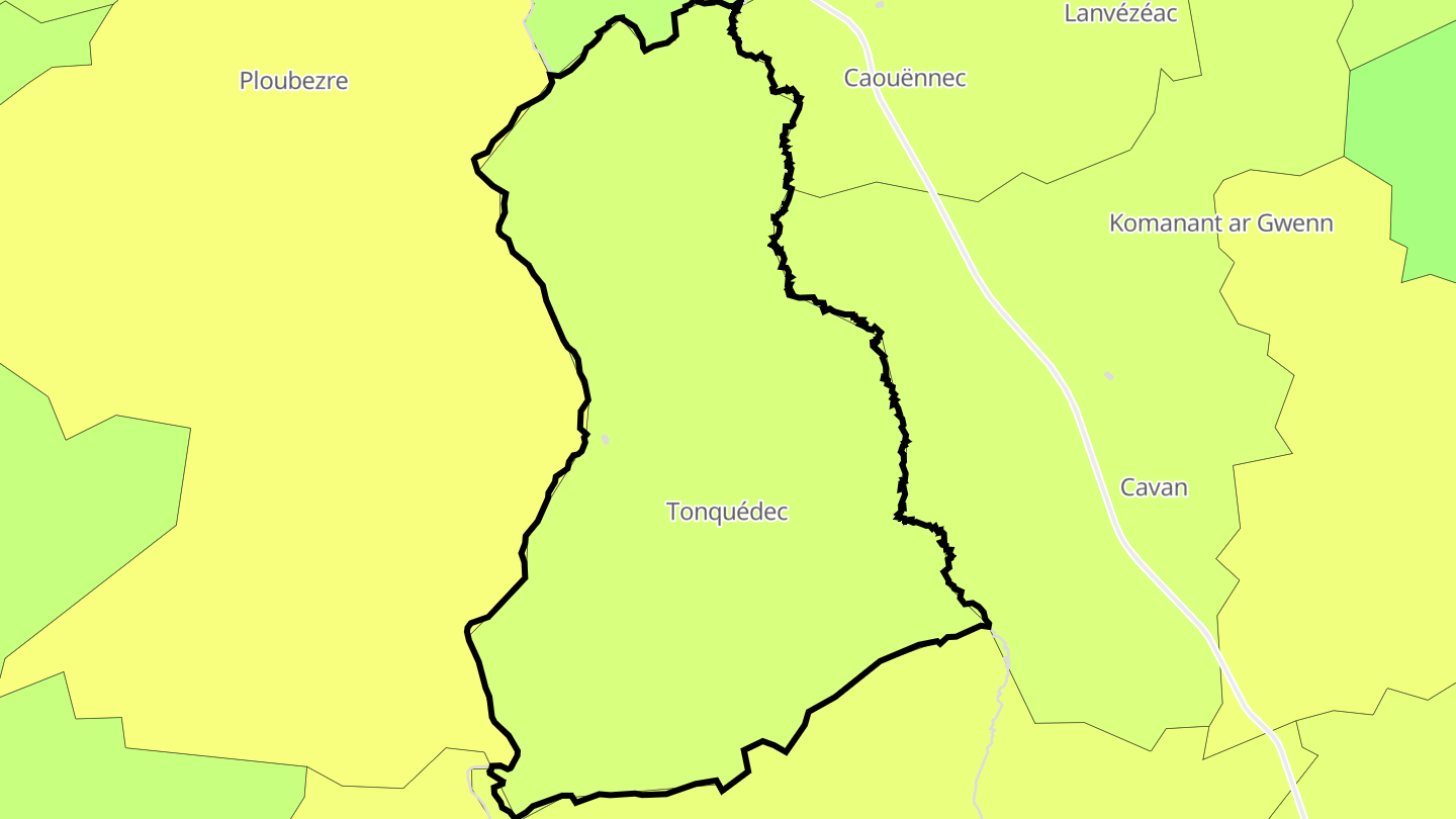 Carte des prix de l'immobilier Tonquédec