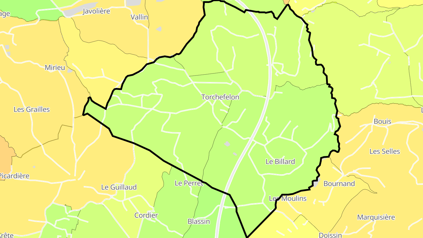 Carte des prix de l'immobilier Torchefelon