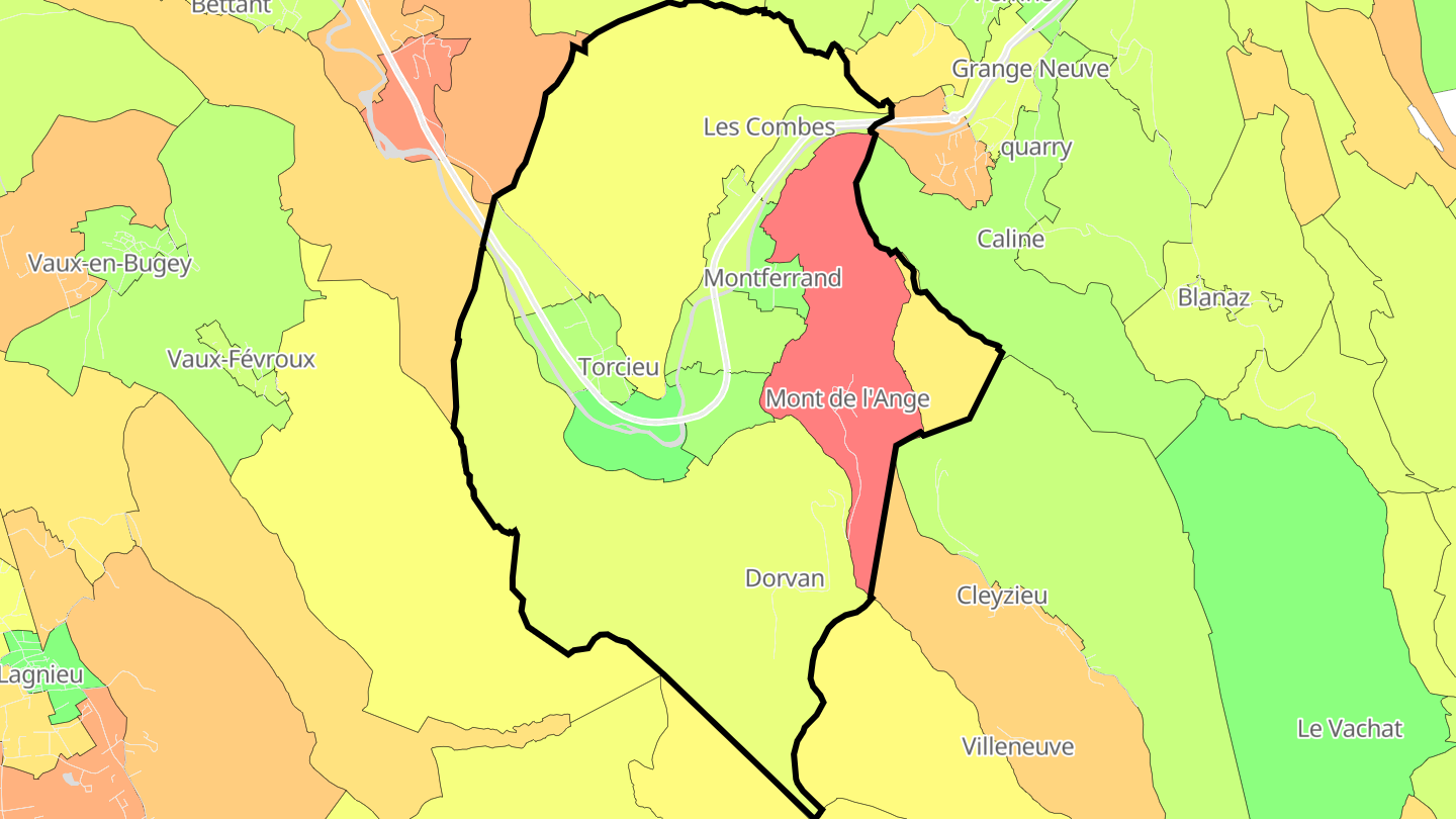Carte des prix de l'immobilier Torcieu