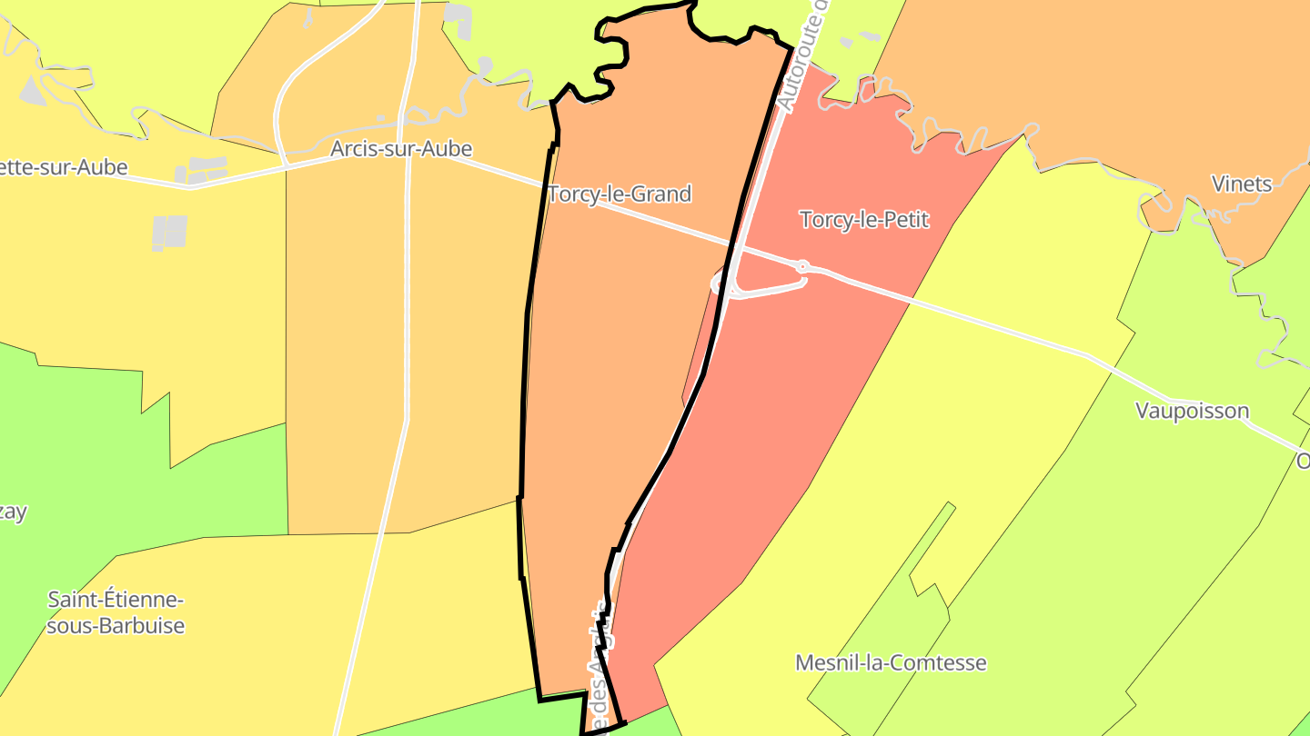 Carte des prix de l'immobilier Torcy-le-Grand