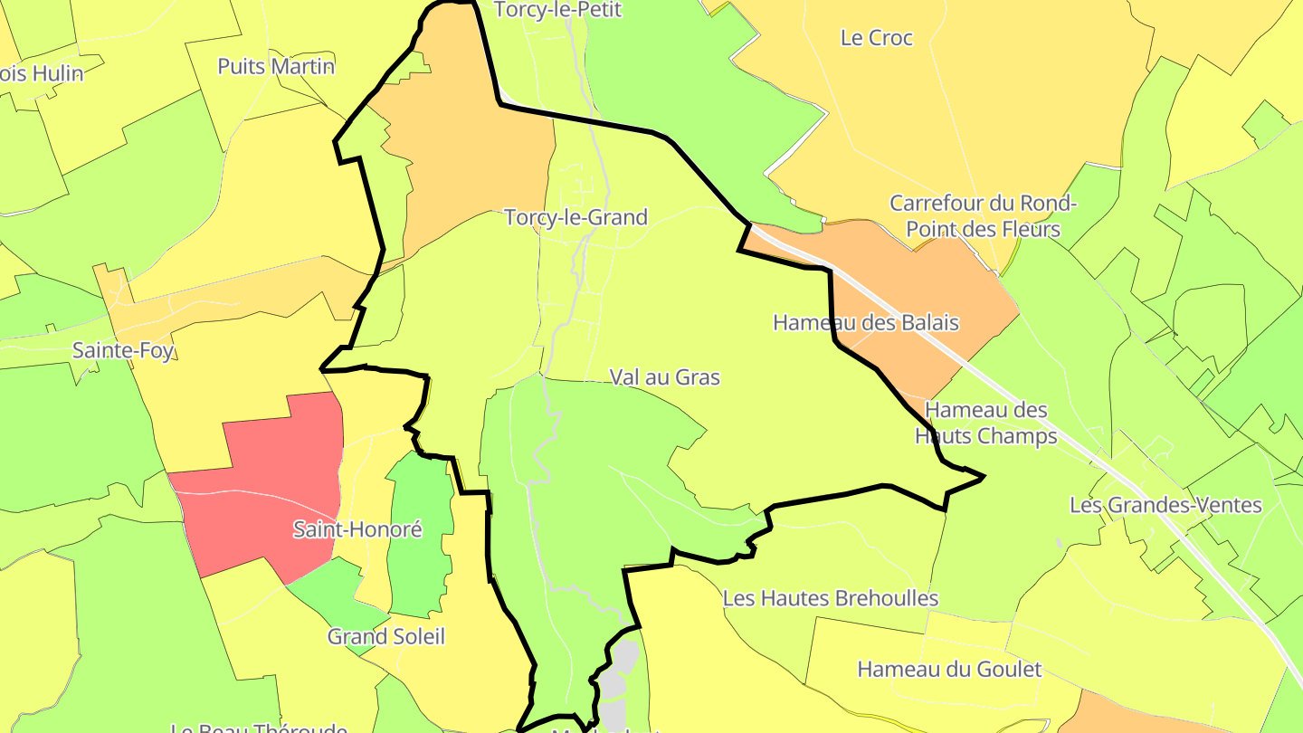 Carte des prix de l'immobilier Torcy-le-Grand