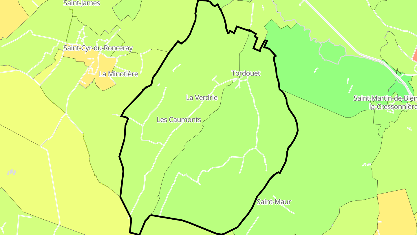Carte des prix de l'immobilier Tordouet