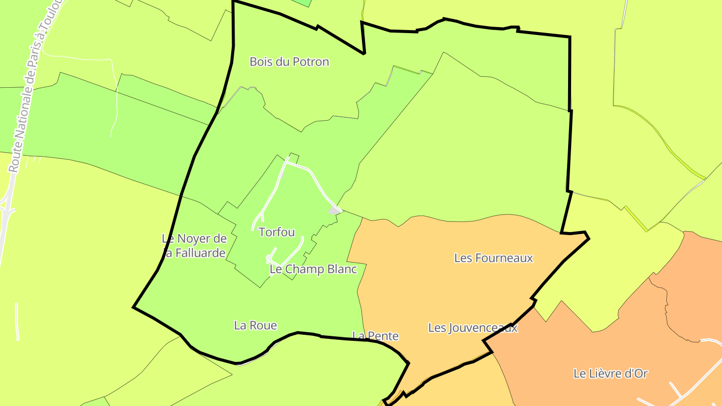 Carte des prix de l'immobilier Torfou