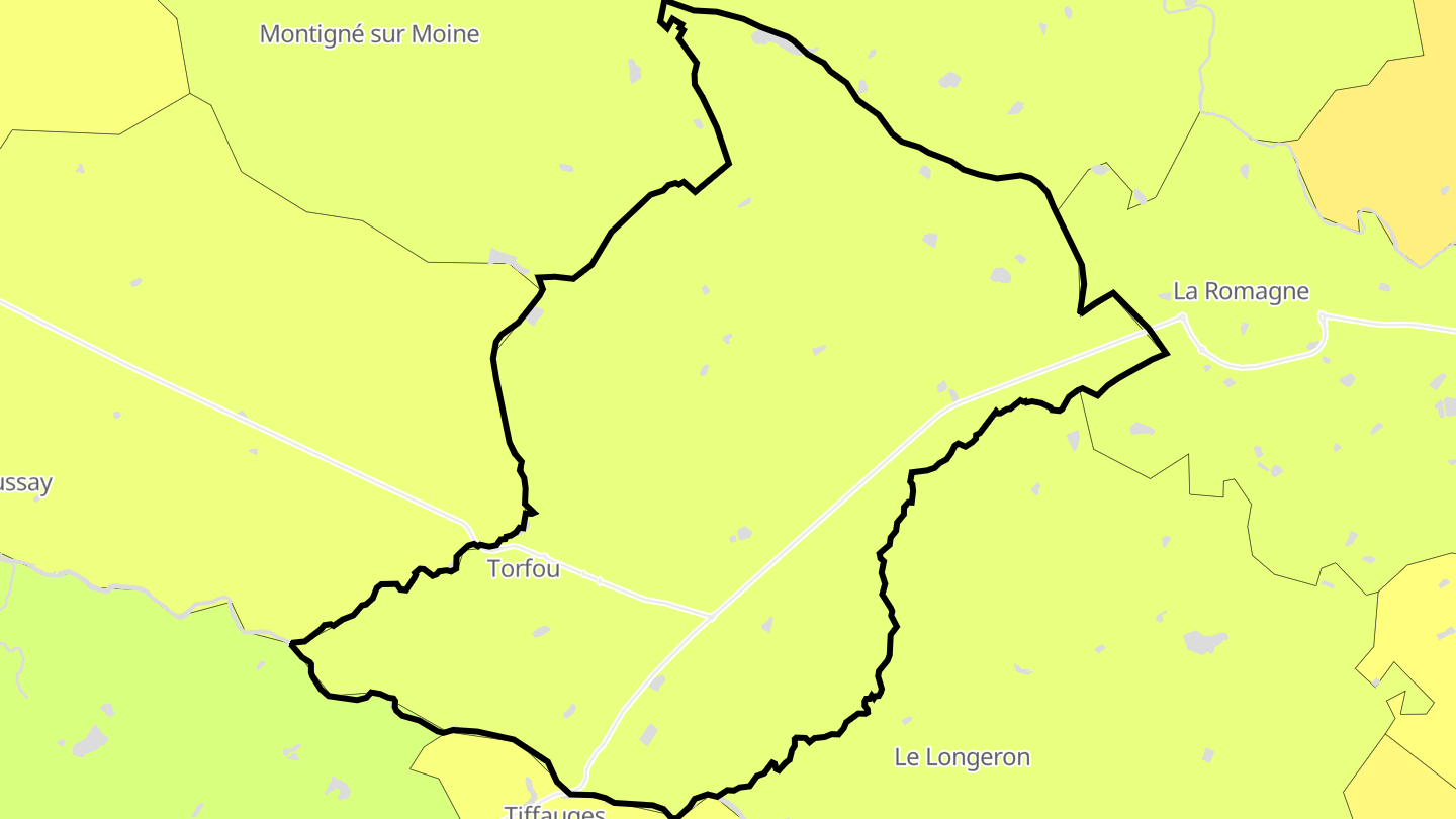 Carte des prix de l'immobilier Torfou