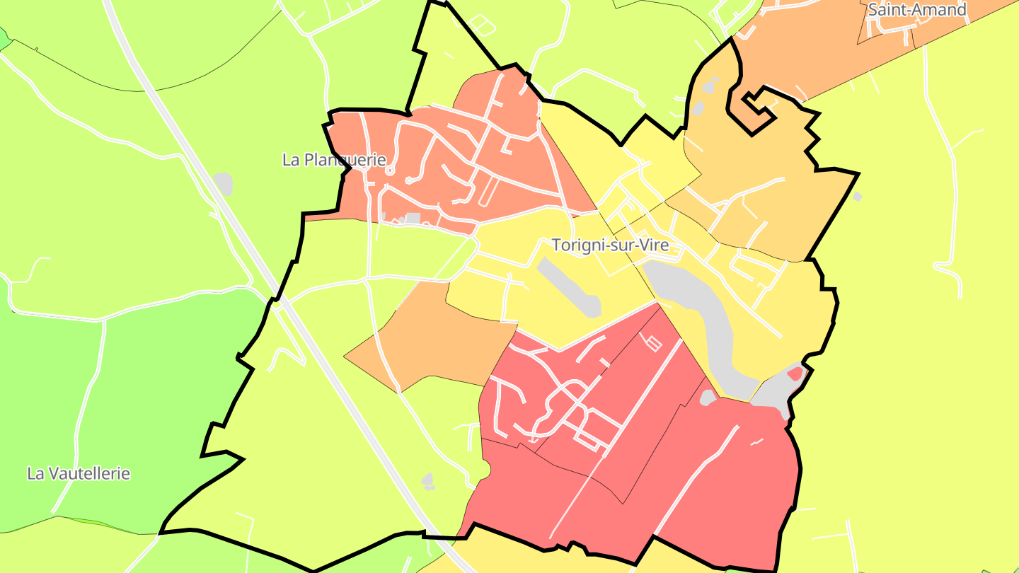 Carte des prix de l'immobilier Torigni-sur-Vire