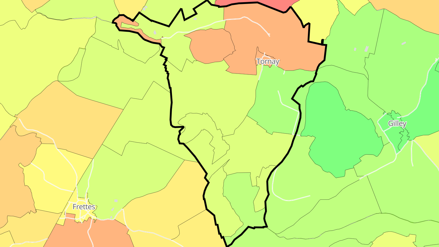 Carte des prix de l'immobilier Tornay