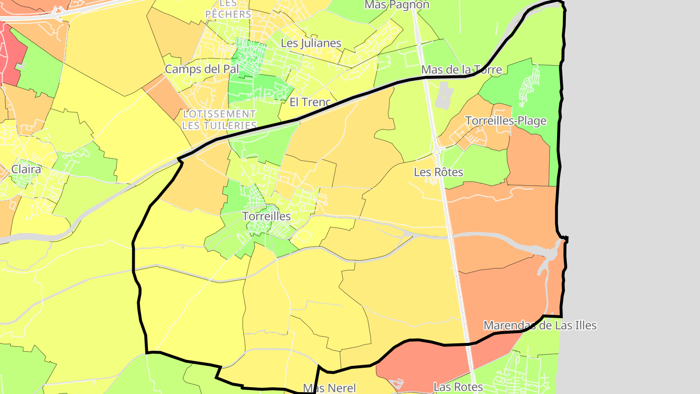 Carte des prix de l'immobilier Torreilles