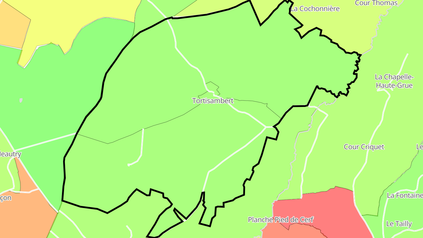 Carte des prix de l'immobilier Tortisambert
