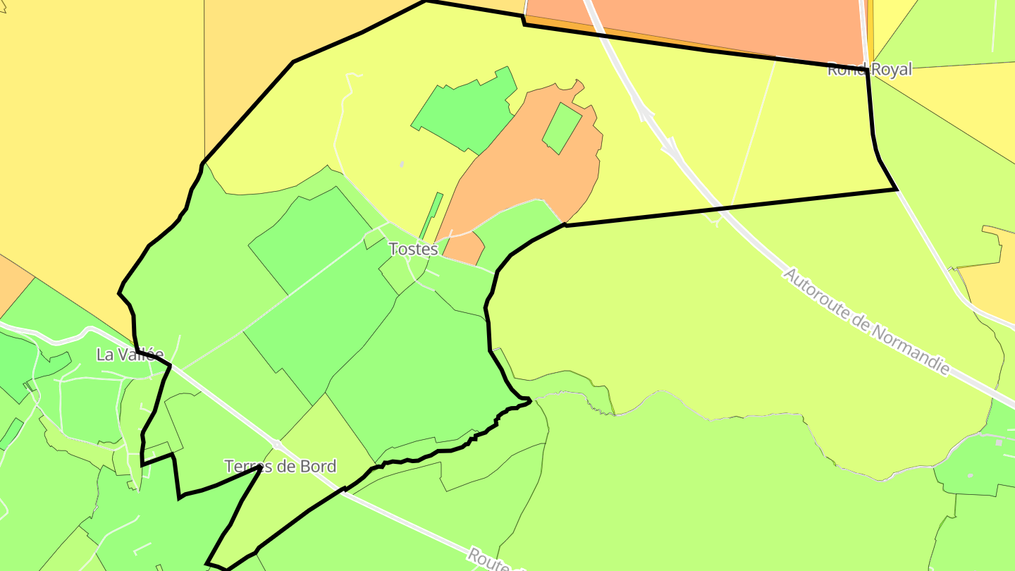 Carte des prix de l'immobilier Tostes