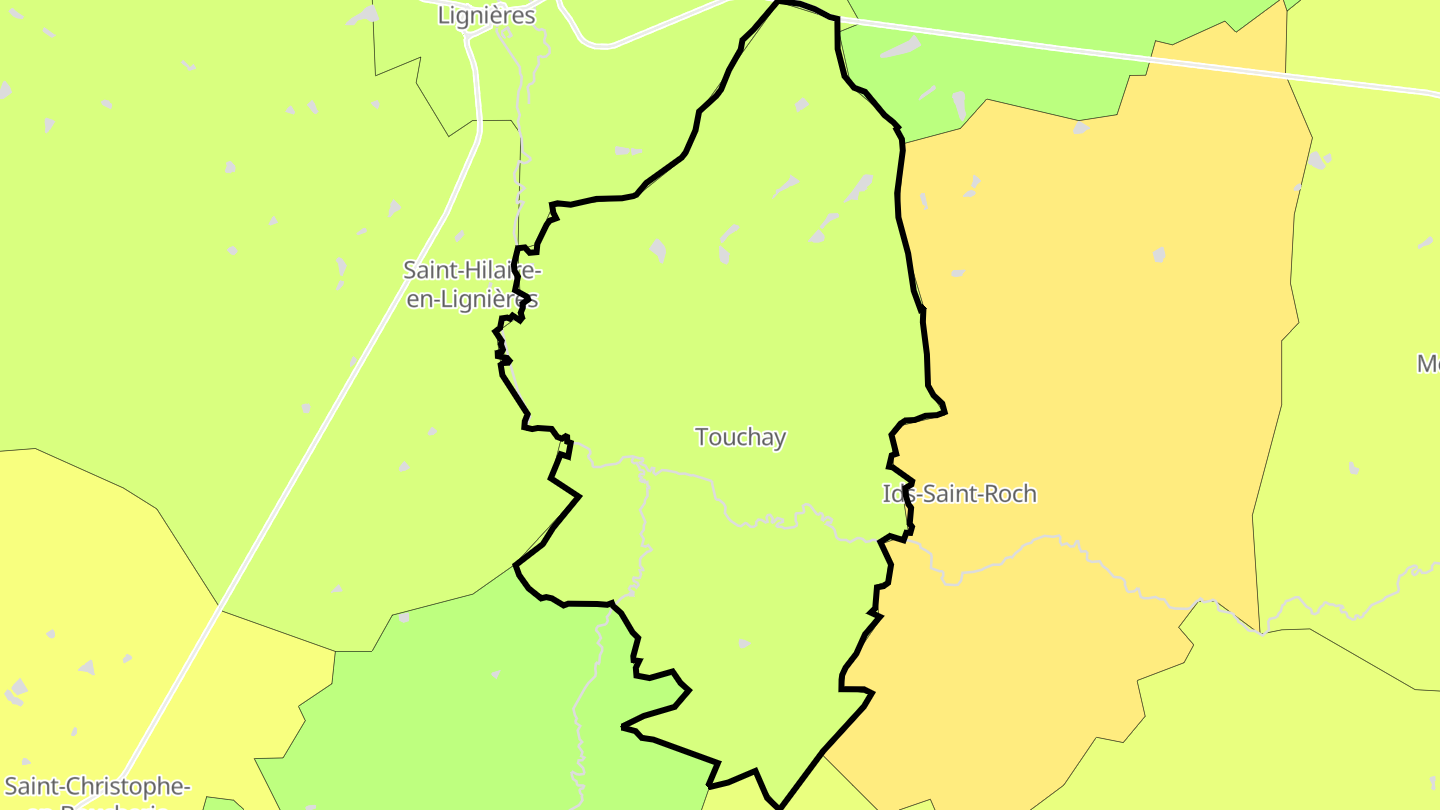 Carte des prix de l'immobilier Touchay