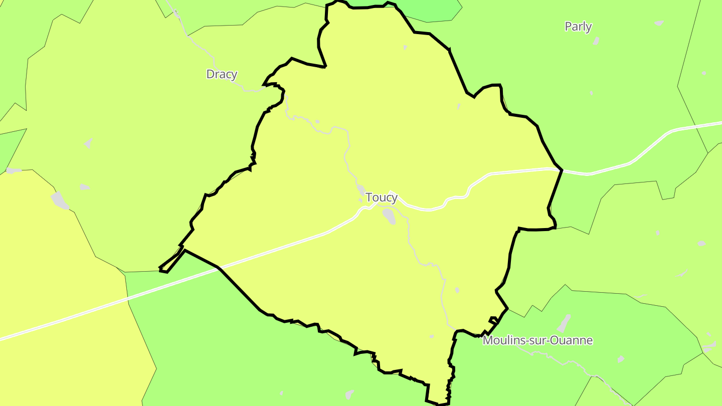 Carte des prix de l'immobilier Toucy