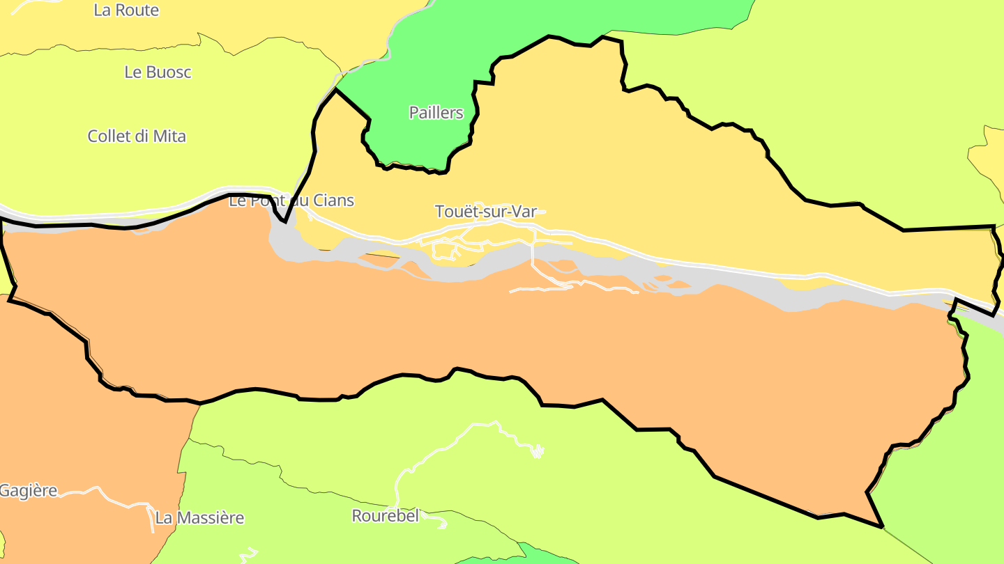 Carte des prix de l'immobilier Touët-sur-Var