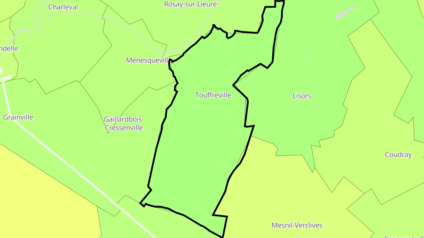 Carte des prix de l'immobilier Touffreville