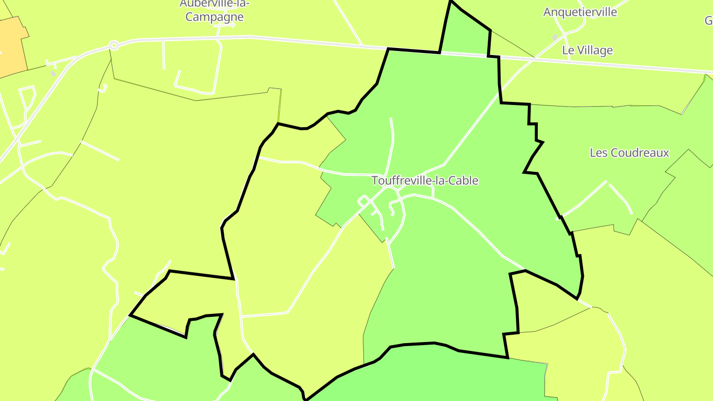 Carte des prix de l'immobilier Touffreville-la-Cable
