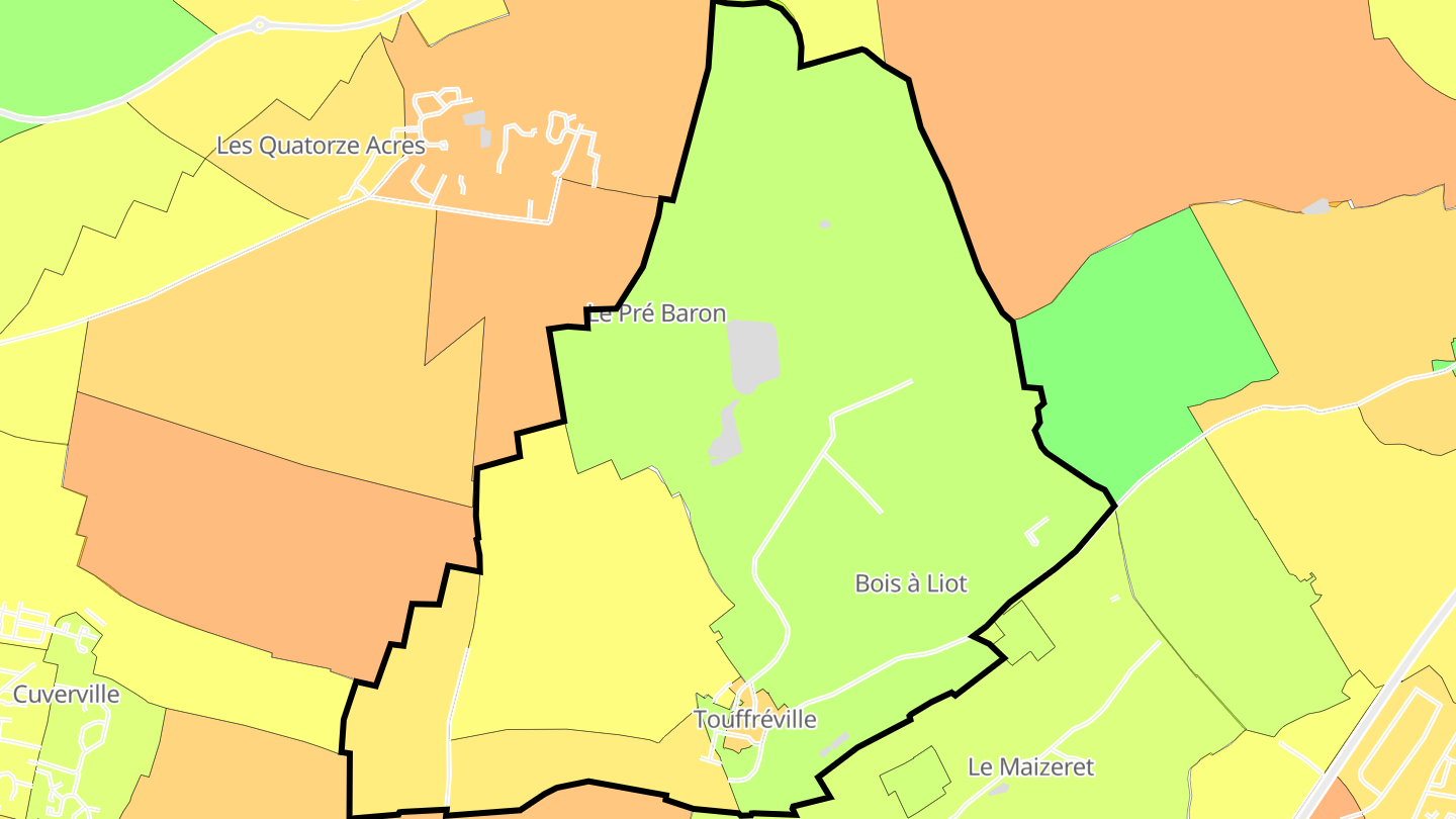 Carte des prix de l'immobilier Touffréville