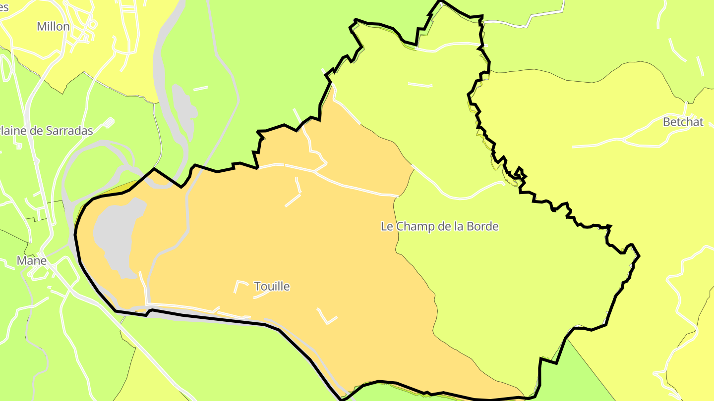 Carte des prix de l'immobilier Touille