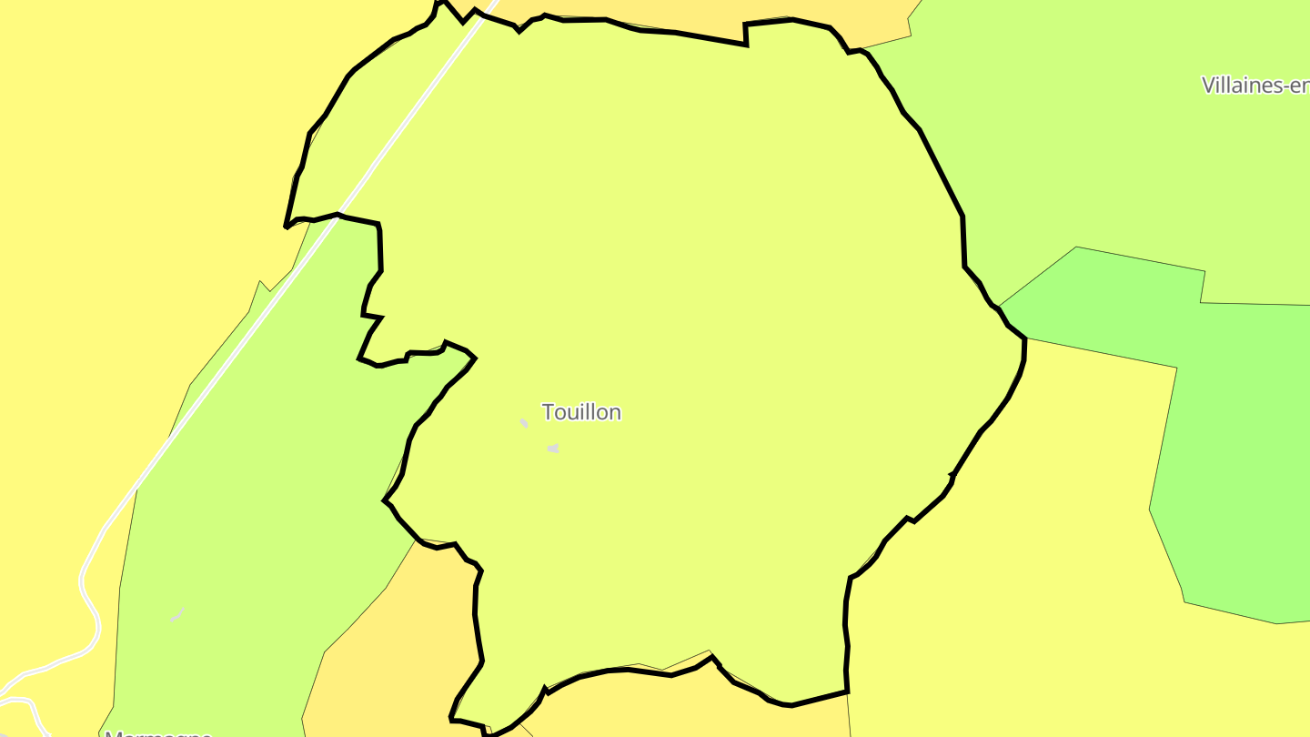 Carte des prix de l'immobilier Touillon